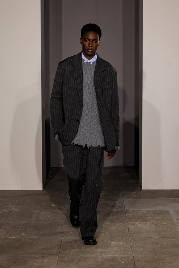 Jonathan Simkhai Peter Oversized Blazer CHARCOAL STRIPE