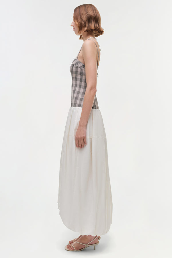 Jonathan Simkhai Pfeiffer Midi Dress MIDNIGHT GINGHAM