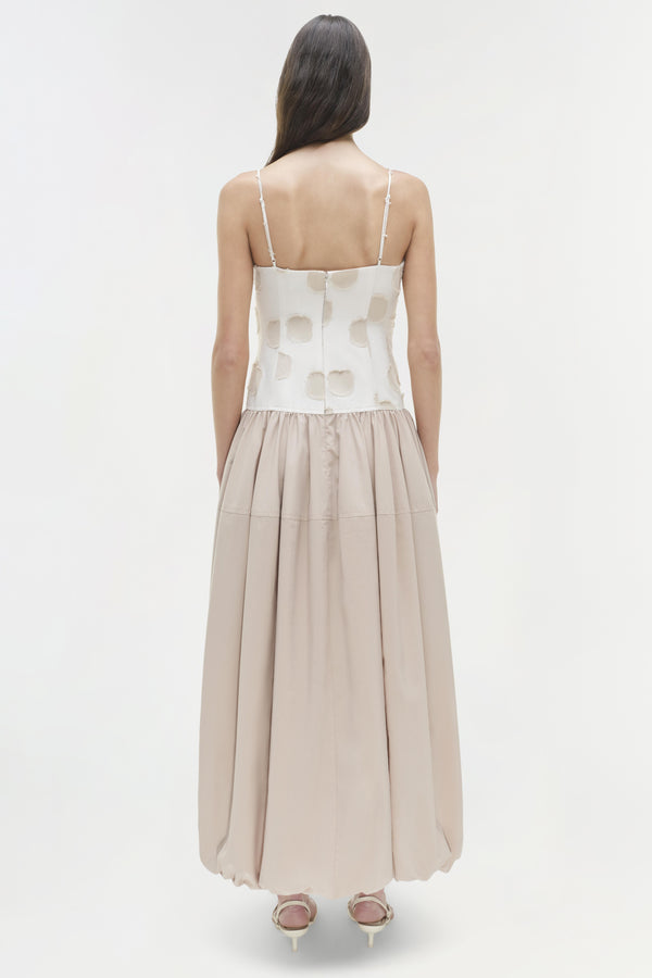 Jonathan Simkhai Pfeiffer Midi Dress SAND POLKA DOT
