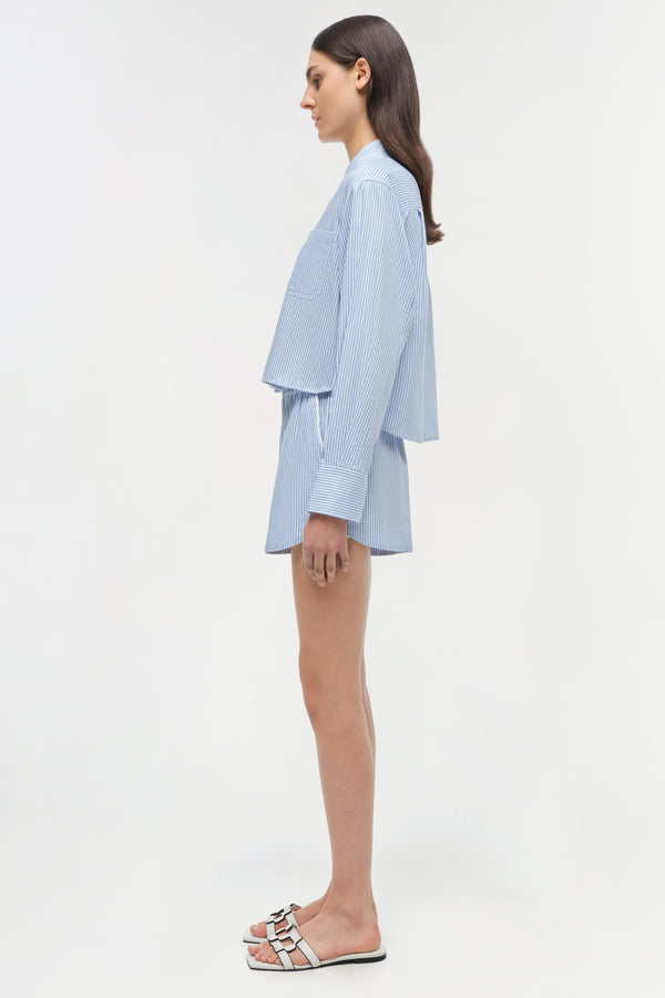 Jonathan Simkhai Renata Cotton Shirt BLUE HYDRANGEA STRIPE