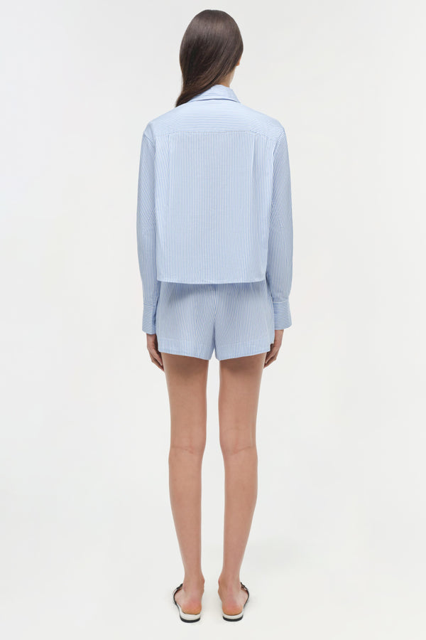 Jonathan Simkhai Renata Cotton Shirt BLUE HYDRANGEA STRIPE