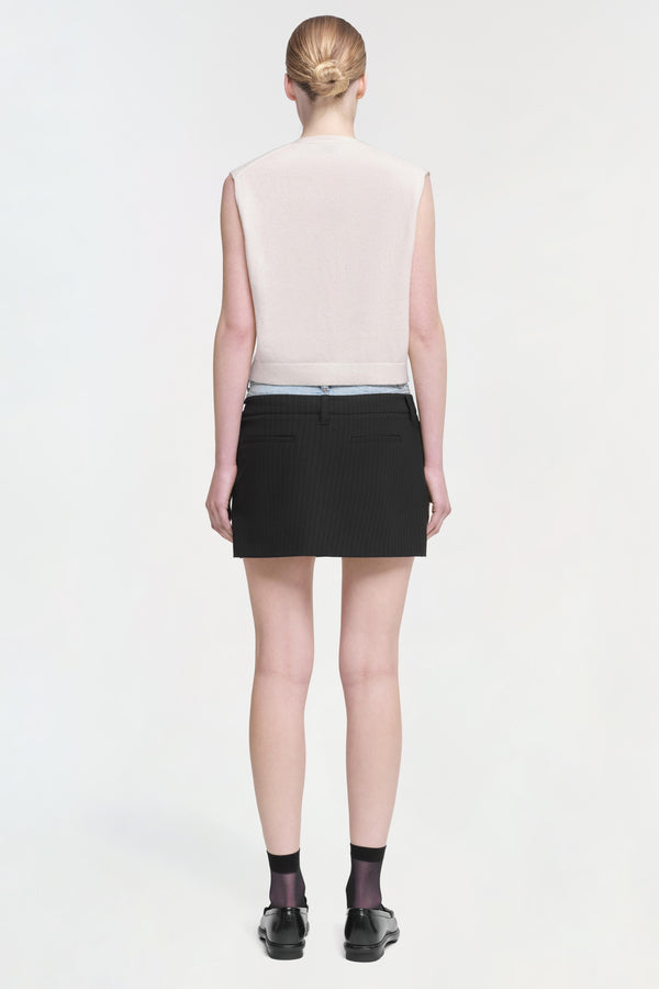 Jonathan Simkhai Rilee Skirt MIDNIGHT PINSTRIPE MULTI