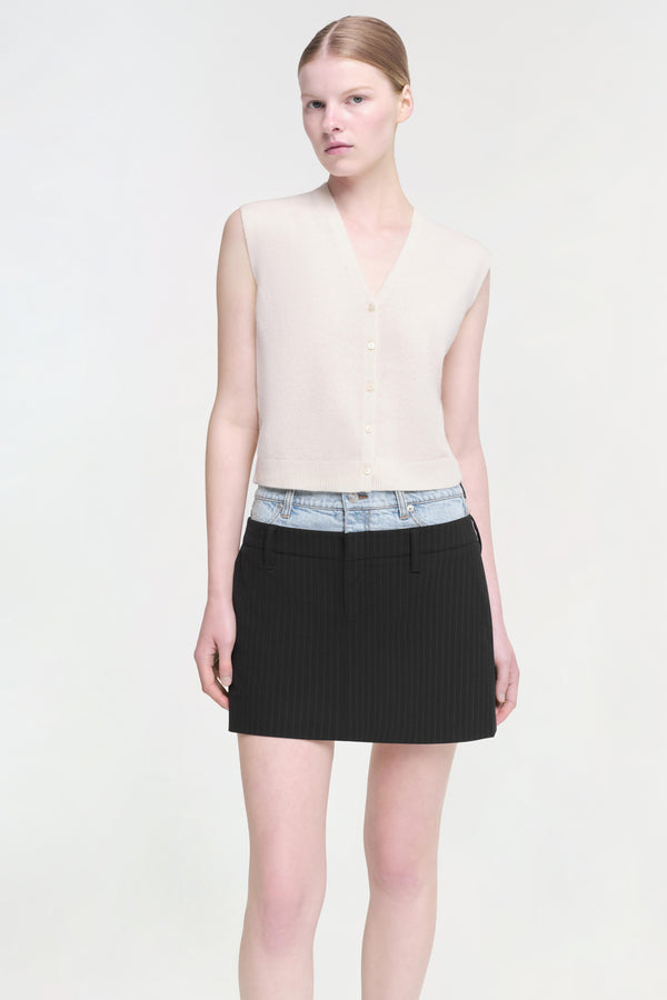 Jonathan Simkhai Rilee Skirt MIDNIGHT PINSTRIPE MULTI