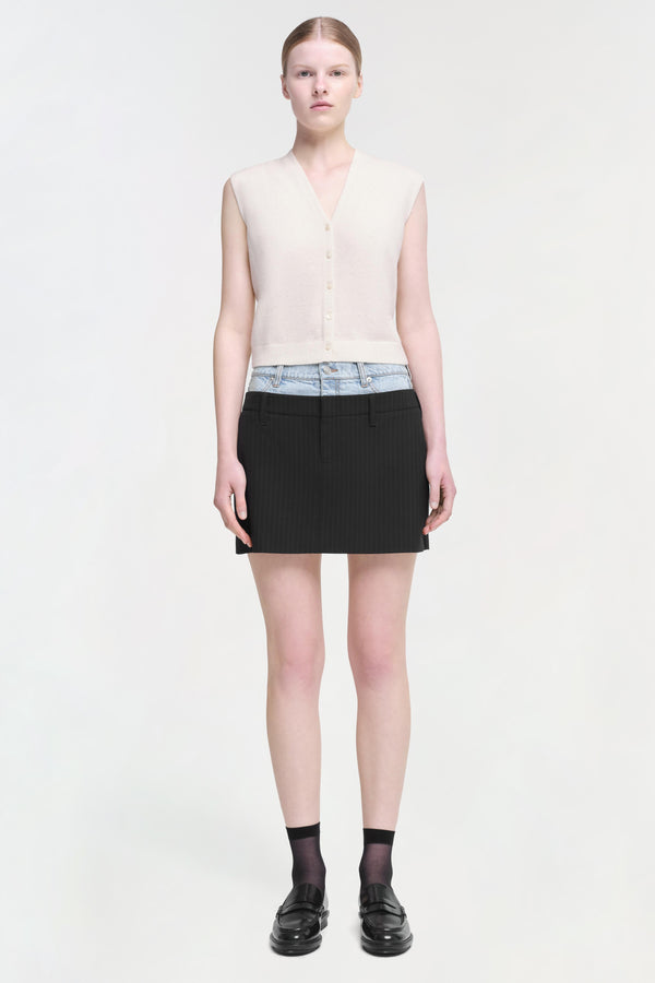 Jonathan Simkhai Rilee Skirt MIDNIGHT PINSTRIPE MULTI