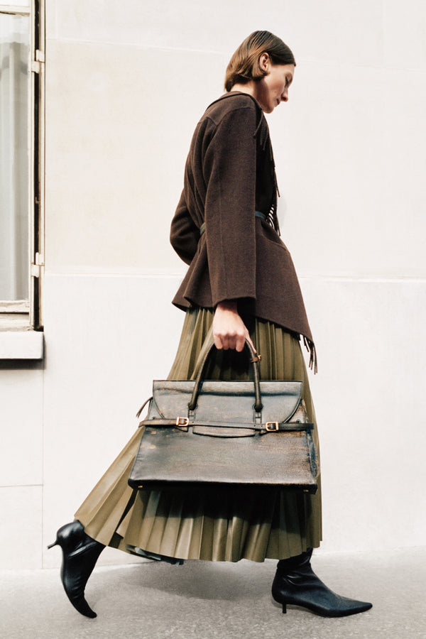 Jonathan Simkhai River Leather Weekender Tote DISTRESSED CHOCOLATE