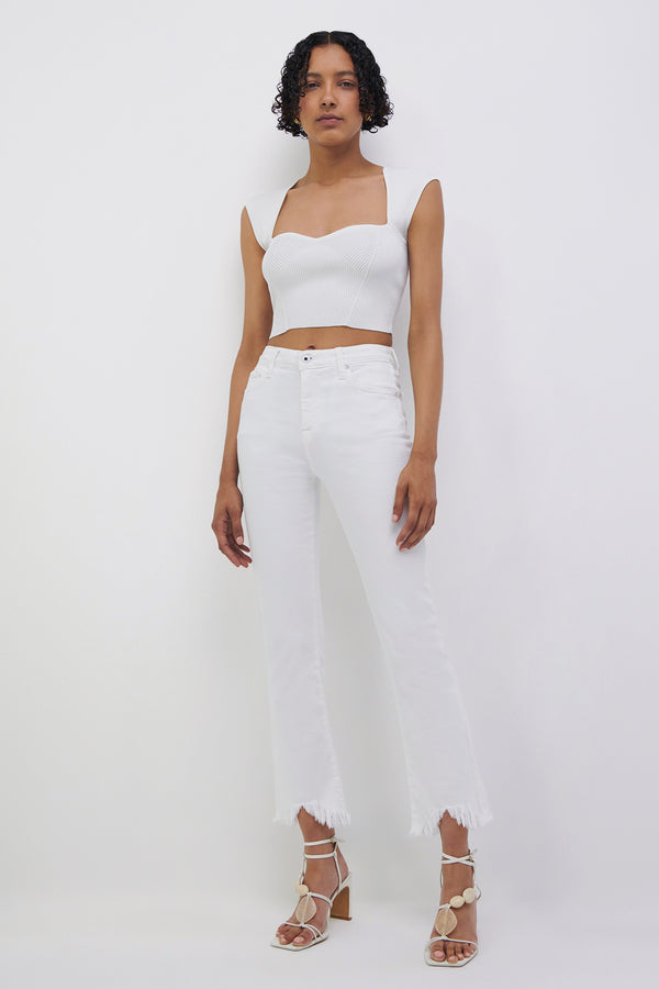 Jonathan Simkhai River Straight Leg Denim DISTRESSED WHITE