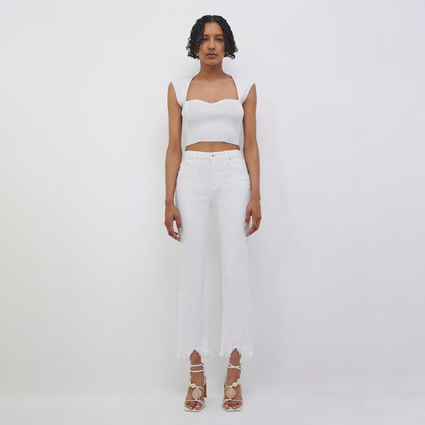 jonathan simkhai River Straight Leg Denim DISTRESSED WHITE
