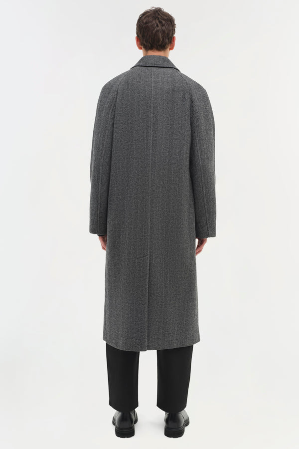 Jonathan Simkhai Robert Oversized Overcoat BLACK HERRINGBONE
