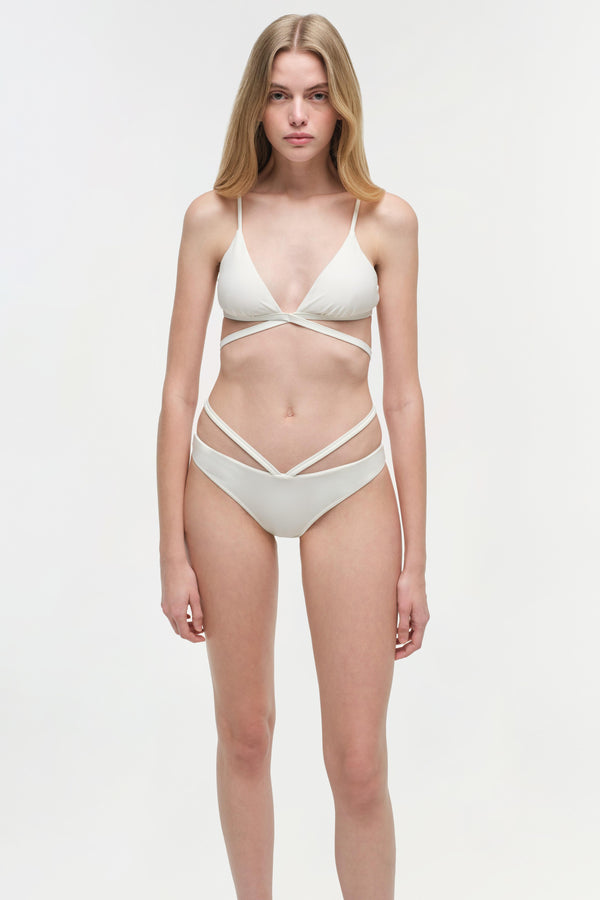 Jonathan Simkhai Signature Emmalynn Bikini Bottom WHITE