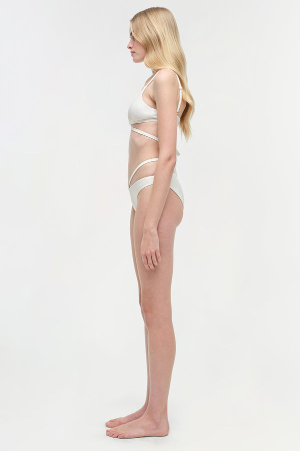 Jonathan Simkhai Signature Emmalynn Bikini Bottom WHITE