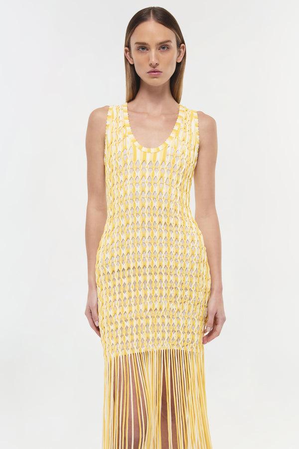 Jonathan Simkhai Sonia Fringe Knit Dress SUNNY MULTI