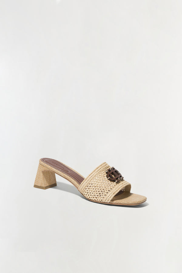 Jonathan Simkhai Sydney Raffia Block Heel Sandal NATURAL