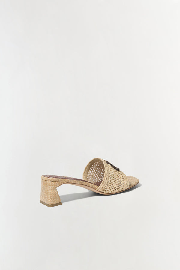 Jonathan Simkhai Sydney Raffia Block Heel Sandal NATURAL