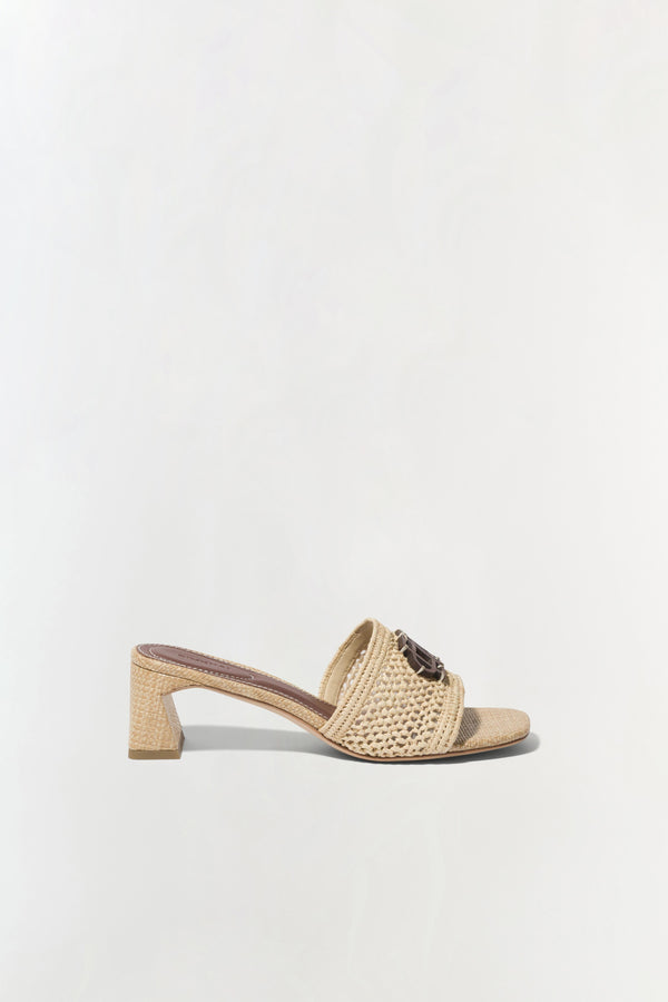 jonathan simkhai Sydney Raffia Block Heel Sandal NATURAL