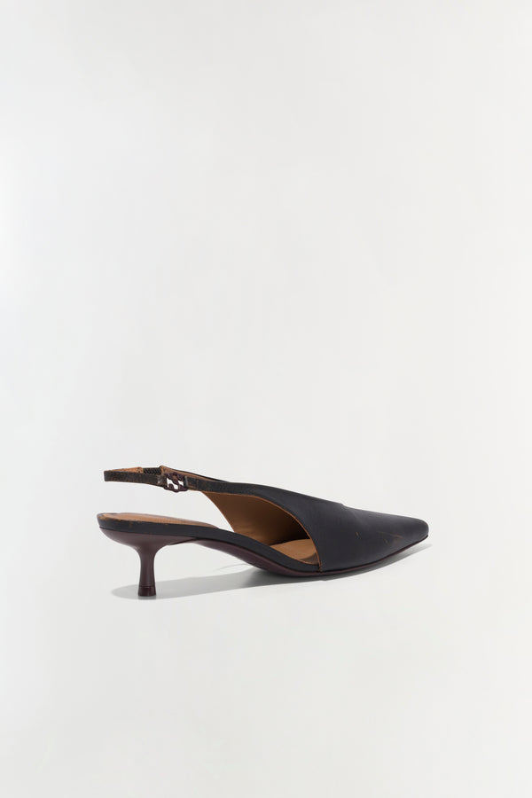 Jonathan Simkhai Sylvie Slingback Kitten Heel DISTRESSED CHOCOLATE