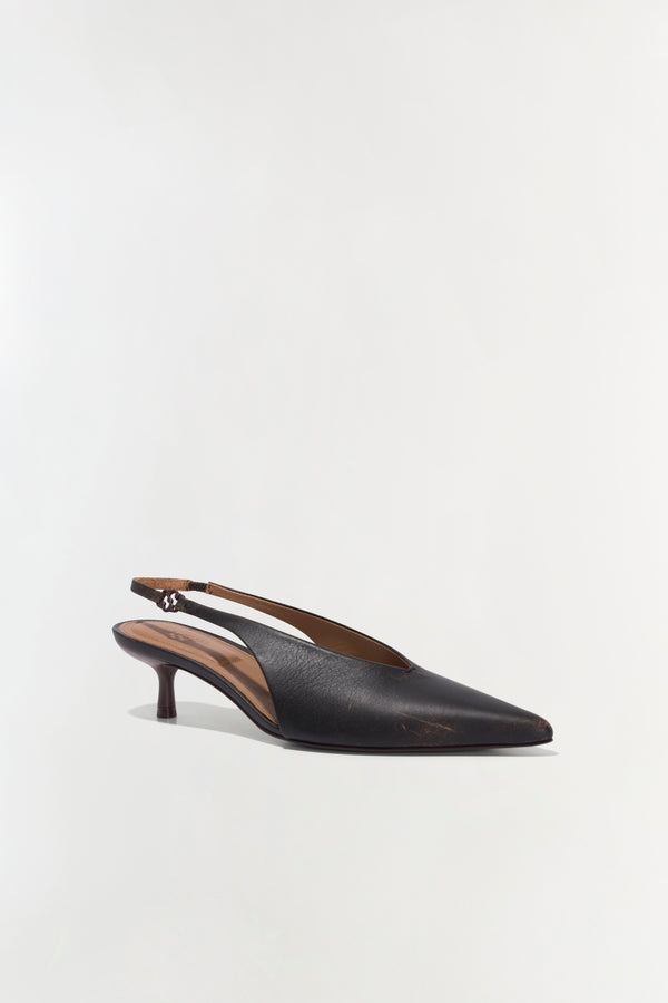Jonathan Simkhai Sylvie Slingback Kitten Heel DISTRESSED CHOCOLATE