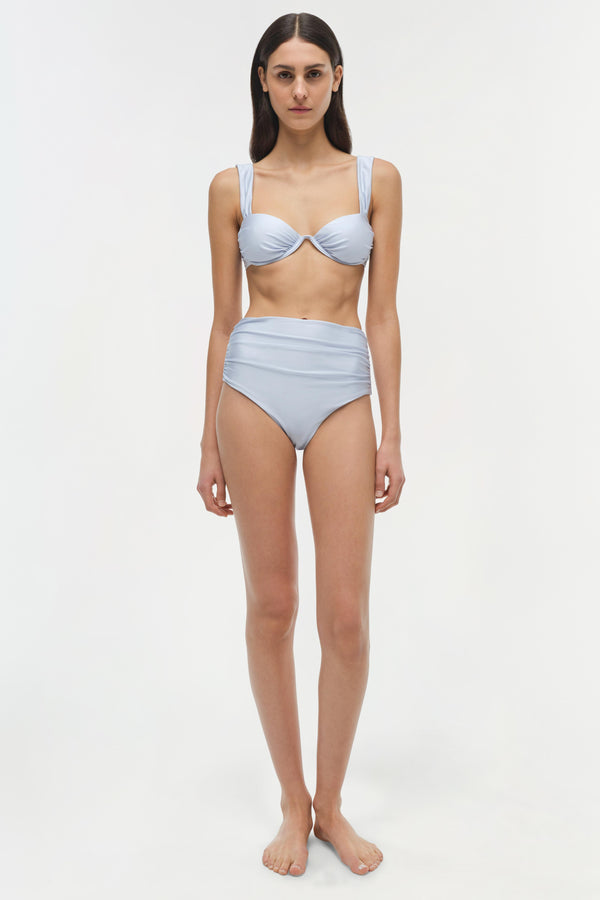 jonathan simkhai Teya High Waist Bikini Bottom PERIWINKLE SKY