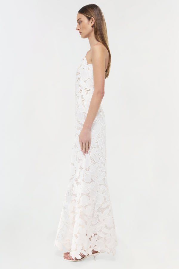 Jonathan Simkhai Valletta Strapless Embroidered Dress WHITE MULTI
