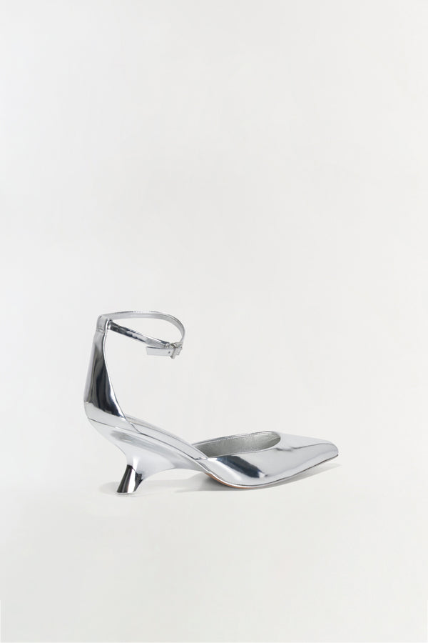 Jonathan Simkhai Vixen Metallic Leather Wedge SILVER