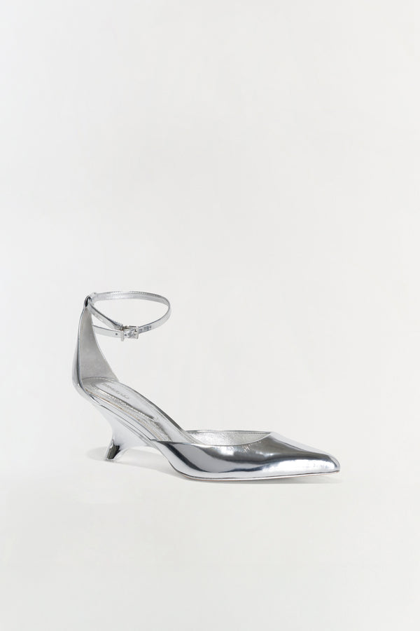 Jonathan Simkhai Vixen Metallic Leather Wedge SILVER