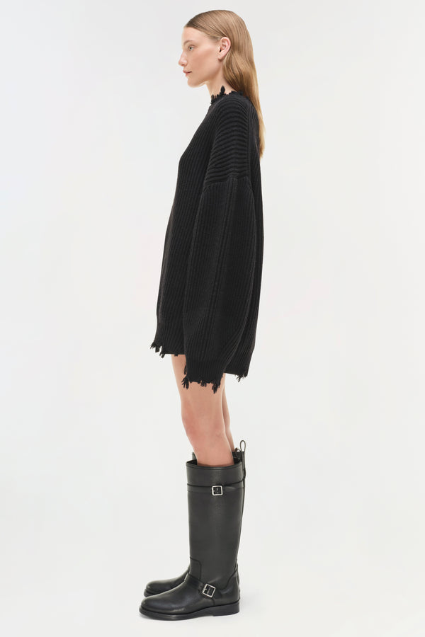 Jonathan Simkhai Willa Oversized Wool Sweater Black
