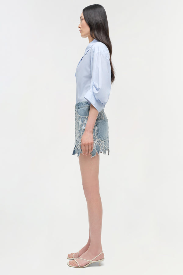 Jonathan Simkhai Winnie Floral Denim Mini Skirt BOCA