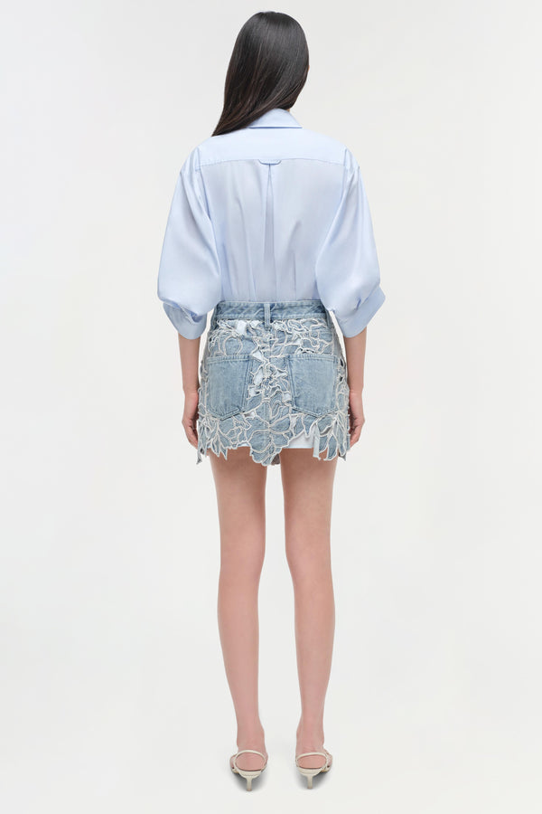 Jonathan Simkhai Winnie Floral Denim Mini Skirt BOCA