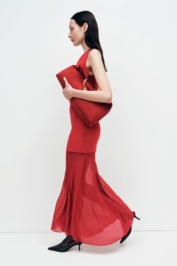 jonathan simkhai Xena Knit Combo Maxi Dress CRIMSON