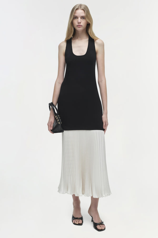 Jonathan Simkhai Zaden Knit Combo Midi Dress BLACK MULTI