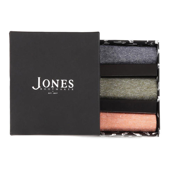 Jones Bootmaker Accessories 3 Pack Cotton Socks - Multi