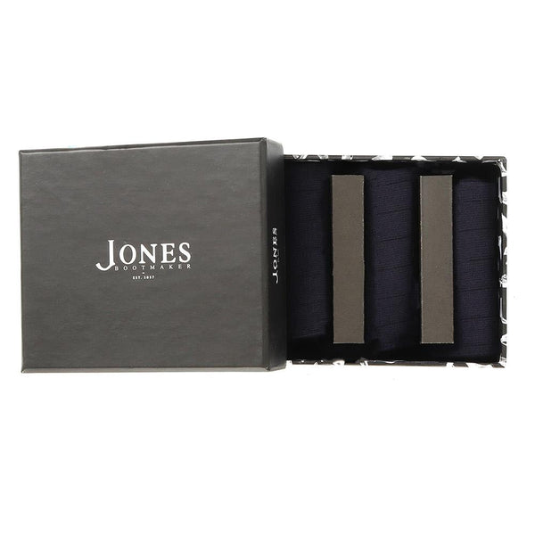 jones bootmaker Accessories 3-Pack Men's Cotton Rich Socks - Navy