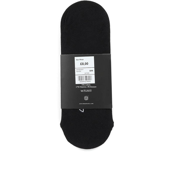 jones bootmaker Accessories 3-Pack Men's Invisible Socks - Black