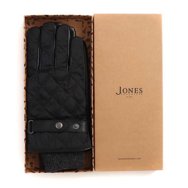 Jones Bootmaker Accessories Gents Quilted Waterproof Gloves - Black