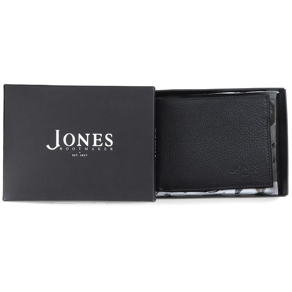 Jones Bootmaker Accessories Leather Fold Over Wallet - Black