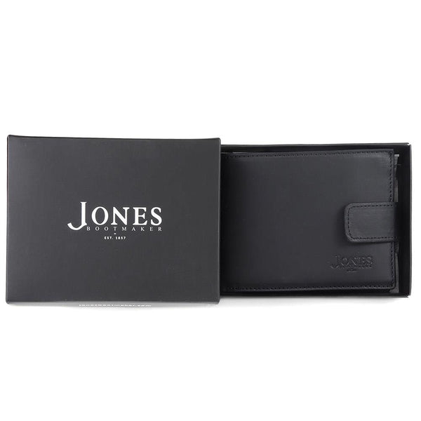 Jones Bootmaker Accessories Leather Fold Over Wallet - Black