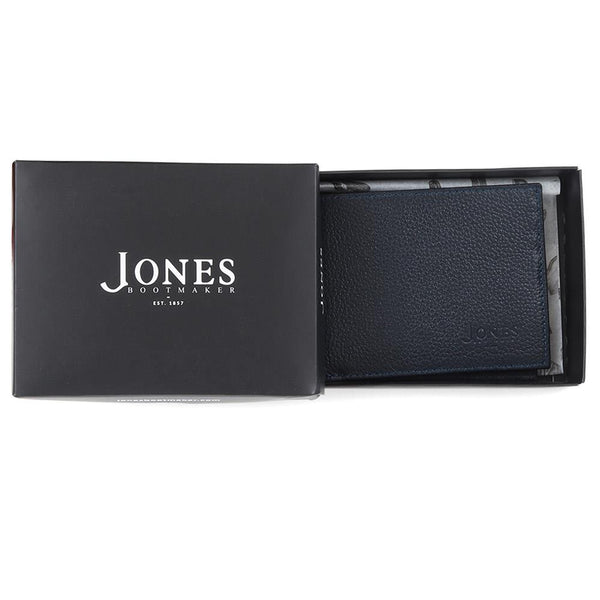 Jones Bootmaker Accessories Leather Fold Over Wallet - Navy