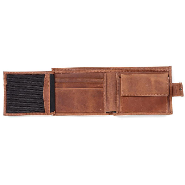 Jones Bootmaker Accessories Leather Fold Over Wallet - Tobacco
