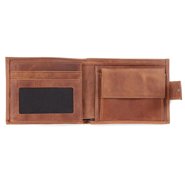 jones bootmaker Accessories Leather Fold Over Wallet - Tobacco