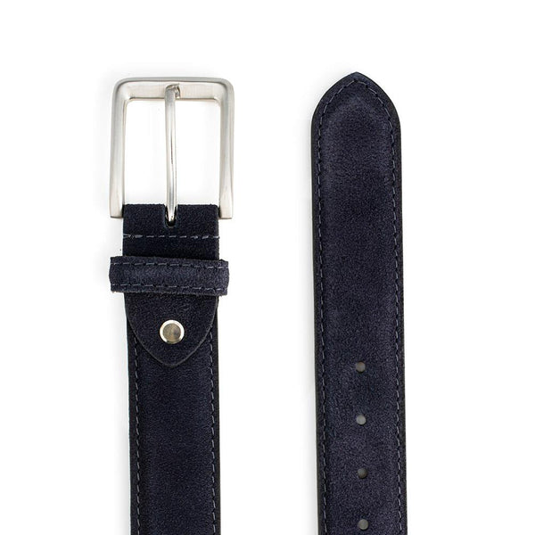 jones bootmaker Accessories Unison Leather Belt - Navy Suede