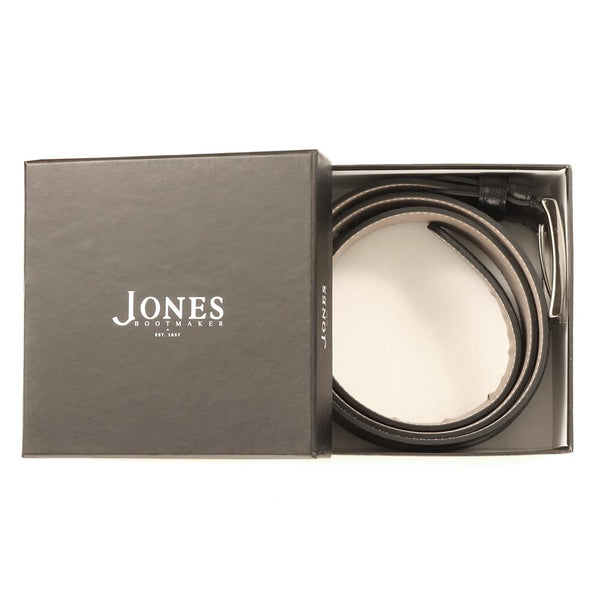 jones bootmaker Accessories Upminster Men's Leather Belt - Black Leather