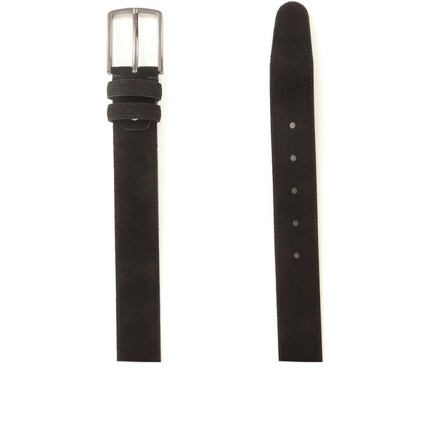 Jones Bootmaker Accessories Upney Men's Suede Leather Belt - Black Suede