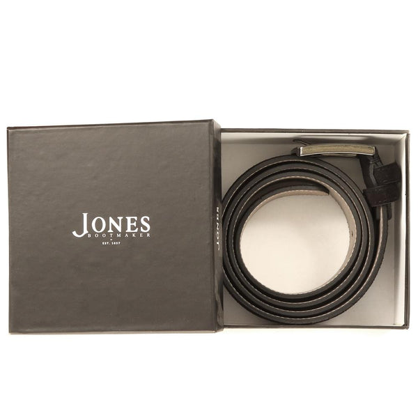Jones Bootmaker Accessories Upney Men's Suede Leather Belt - Black Suede