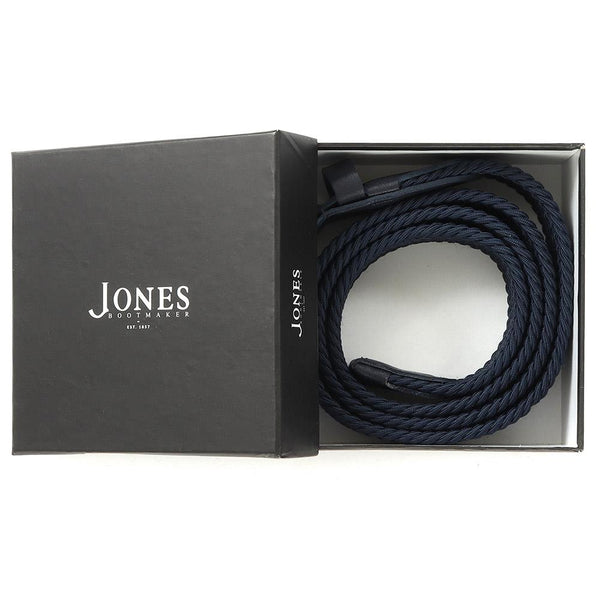 jones bootmaker Accessories Upton Park Men's Braided Belt - Navy