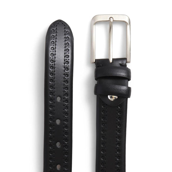 Jones Bootmaker Accessories Urmston Leather Belt - Black