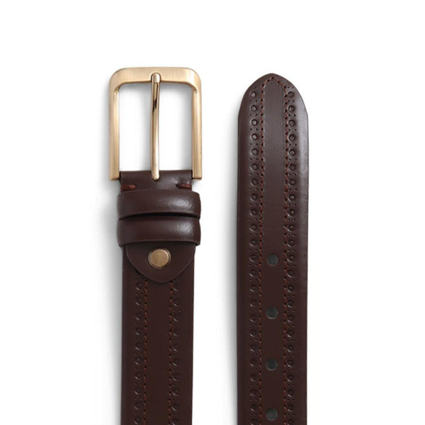 jones bootmaker Accessories Urmston Leather Belt - Dark Brown