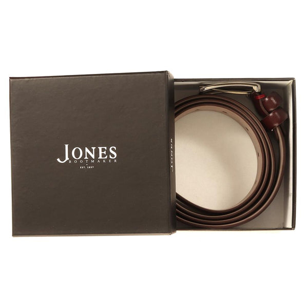 Jones Bootmaker Accessories Uxbridge Men's Leather Belt - Burgundy