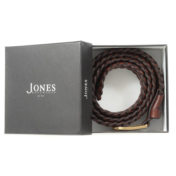 Jones Bootmaker Accessories Vancouver Men's Braided Leather Belt - Brown Leather