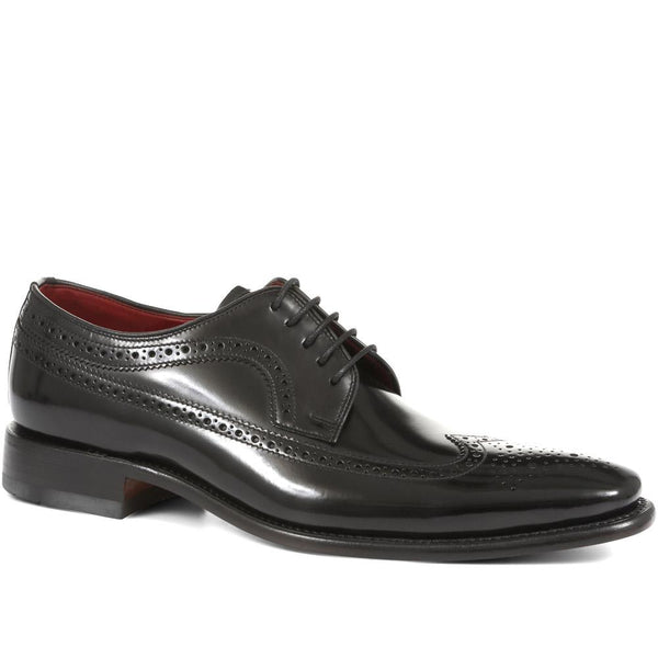 jones bootmaker Men's Clint Leather Brogue - Black