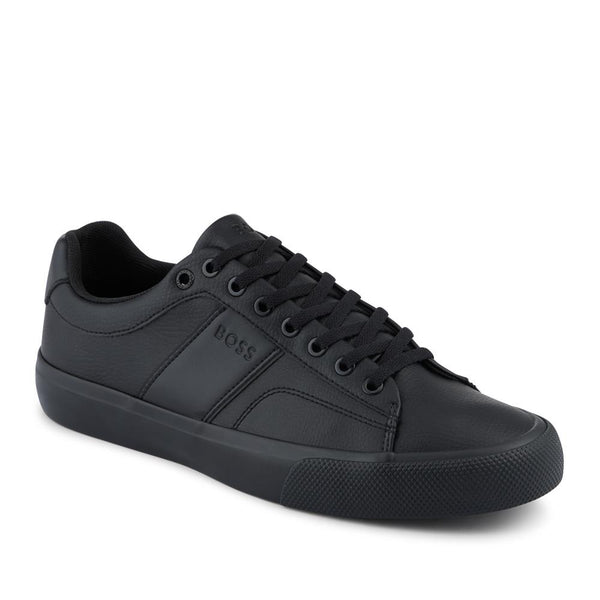 jones bootmaker Men's Faux-Leather Trainers - Black