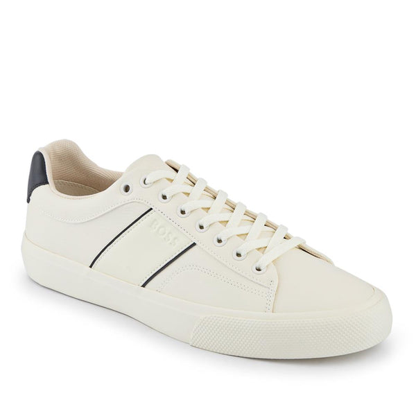 jones bootmaker Men's Faux-Leather Trainers - Cream